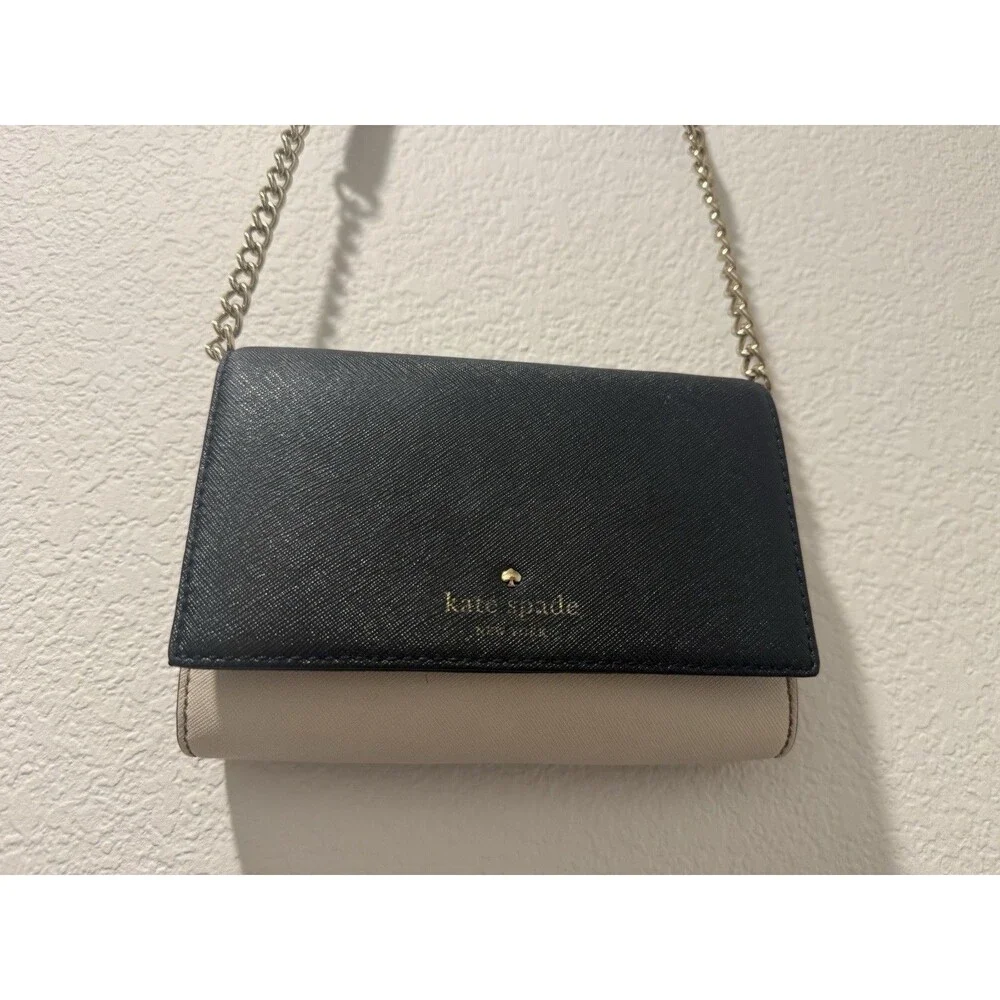 *RARE VTG* Kate Spade-Purse-Charlotte Street Colorblock Alek Ostrich Paig-Black